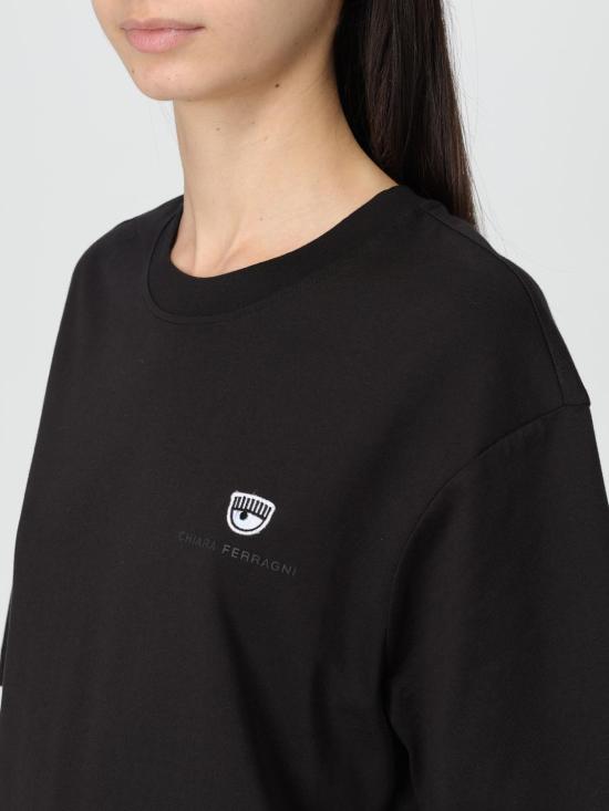 24FW 키아라 페라그니 반팔 티셔츠 77CBHT04CJT04 899 Black - CHIARA FERRAGNI