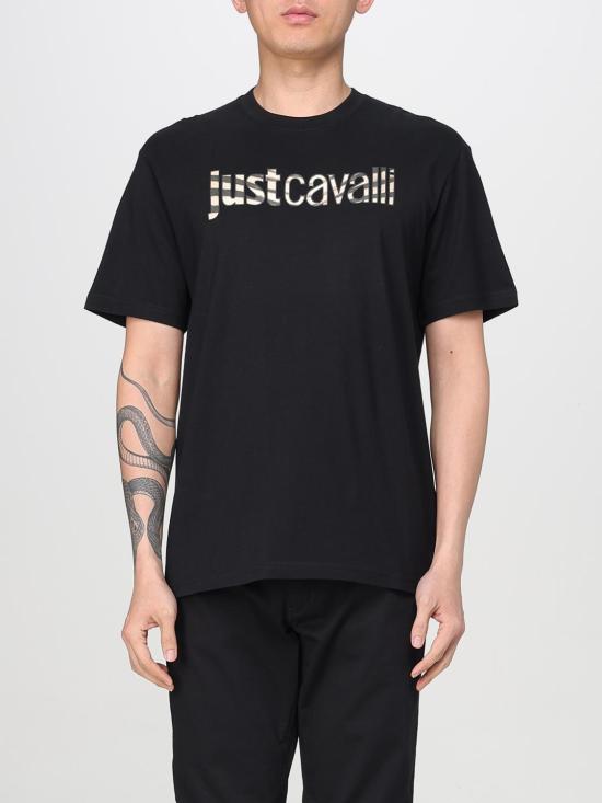 25SS 저스트까발리 반팔 티셔츠 78OAHE21CJ110 899 Black