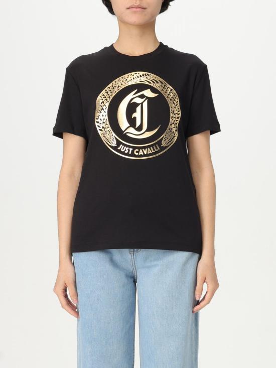 25SS 저스트까발리 반팔 티셔츠 78PAHT01CJ500 G89 Black