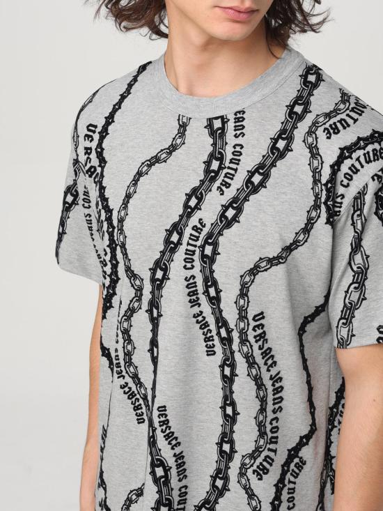  베르사체 반팔 티셔츠 77GAH6R0JS415 802 Grey - VERSACE