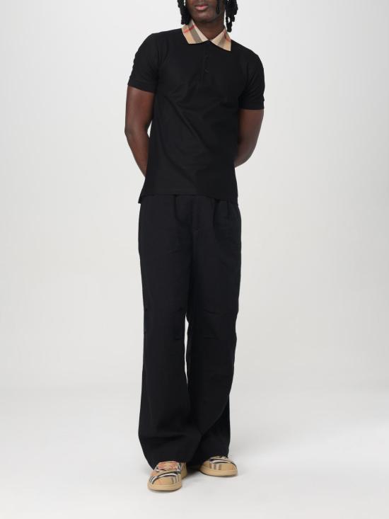 25FW 버버리 코튼 폴로 셔츠 8071620 Black - BURBERRY