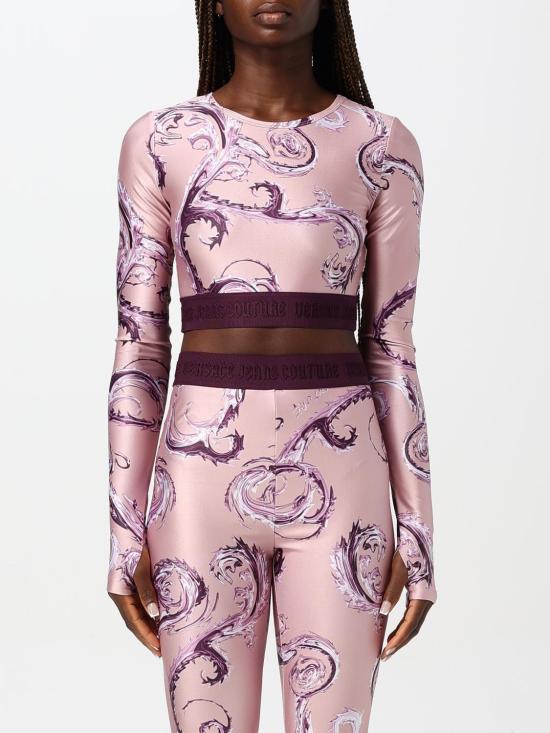 24FW 베르사체 긴팔 티셔츠 77HAH218JS360 R03 Pink