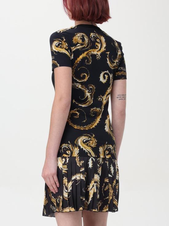 24FW 베르사체 반팔 티셔츠 77HAH608JS409 G89 Black - VERSACE