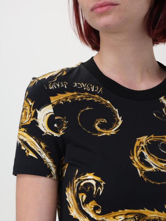 24FW 베르사체 반팔 티셔츠 77HAH608JS409 G89 Black - VERSACE