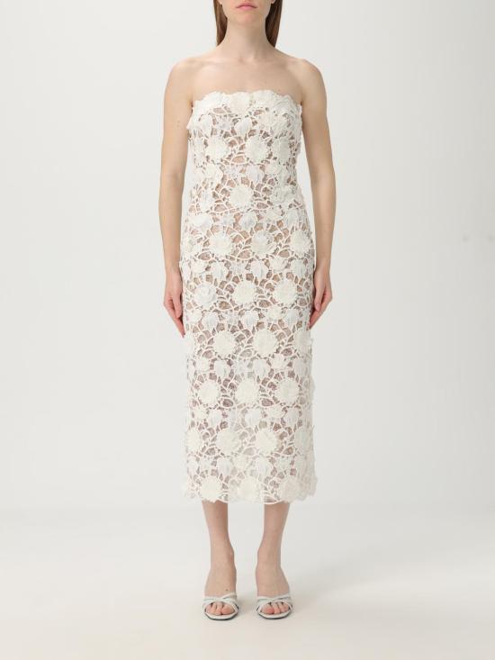 25FW 에르마노 설비노 미디 원피스 D462Q340UZG 14300 White