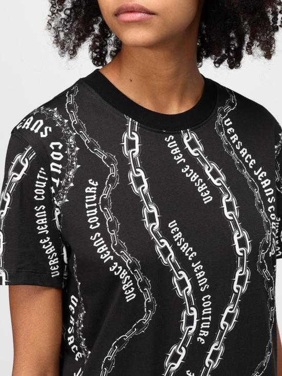 24FW 베르사체 반팔 티셔츠 77HAH613JS365 899 Black 1 - VERSACE