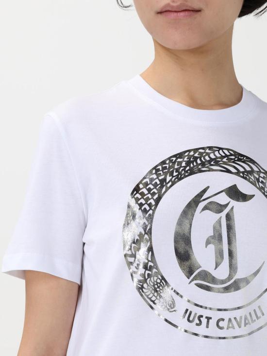 25SS 저스트까발리 반팔 티셔츠 78PAHT14CJ500 003 White - JUST CAVALLI