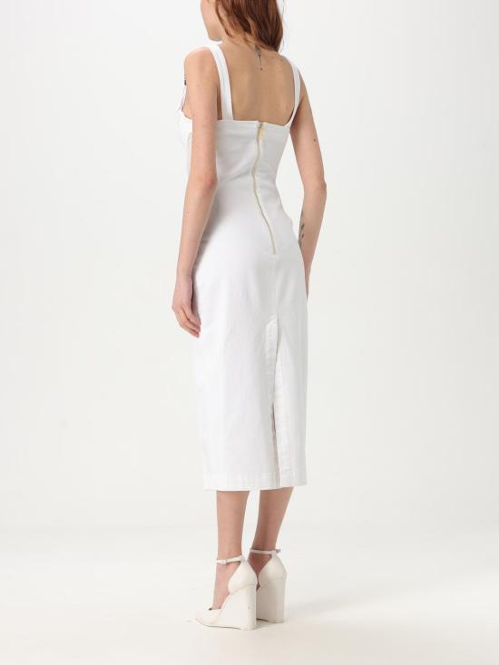 25SS 베르사체 미디 원피스 78HAO951EW015 003 White - VERSACE