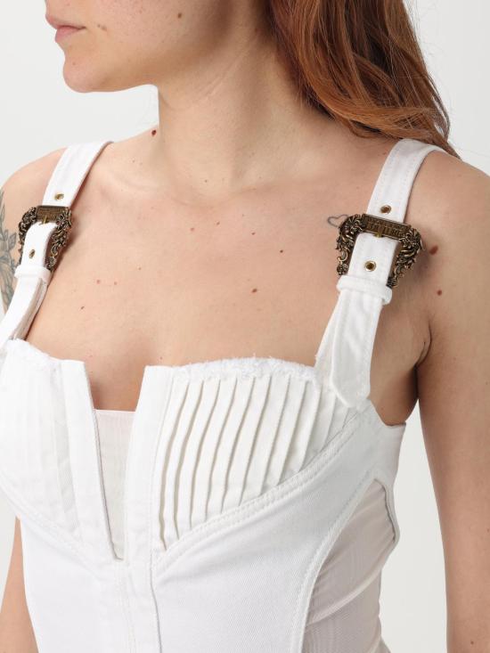 25SS 베르사체 미디 원피스 78HAO951EW015 003 White - VERSACE