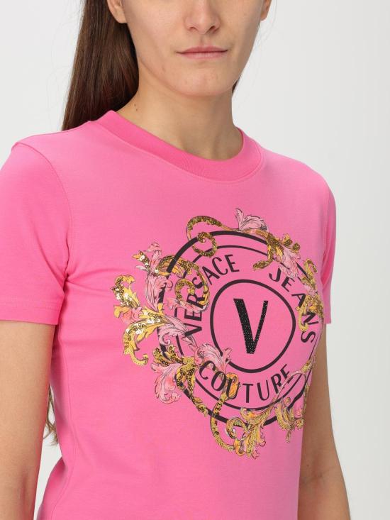 25SS 베르사체 반팔 티셔츠 78HAHC01CJ02C 494 Pink - VERSACE