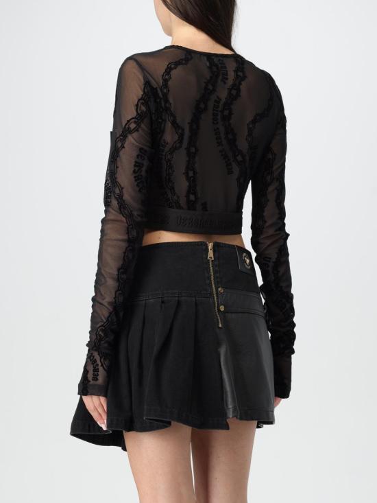 24FW 베르사체 긴팔 티셔츠 77HAH218JS392 899 Black - VERSACE