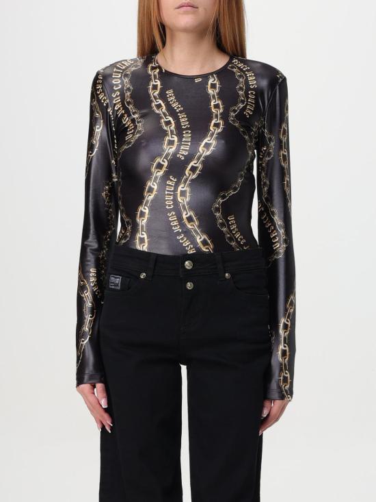 24FW 베르사체 긴팔 티셔츠 77HAM2A1JS417 G89 Black