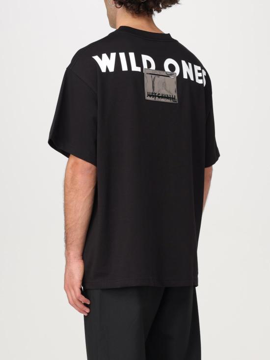  저스트까발리 반팔 티셔츠 77OAHG01CJ318 899 Black - JUST CAVALLI