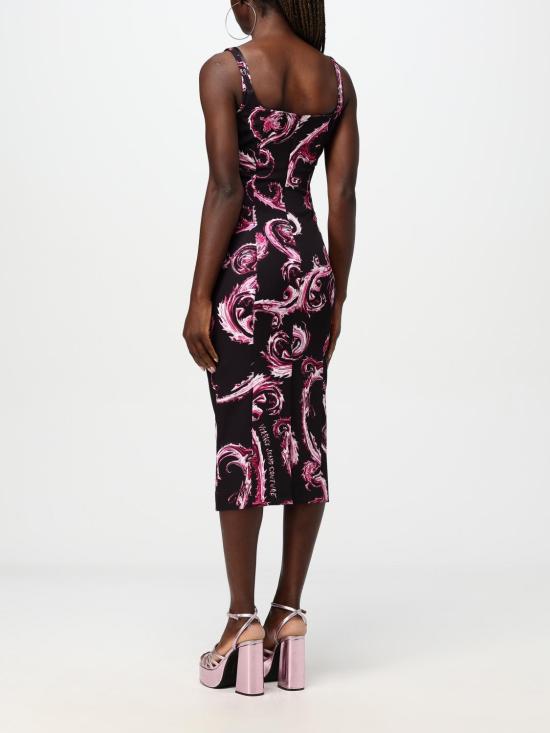 25FW 베르사체 미디 원피스 77HAO919NS515 QY2 Black 1 - VERSACE