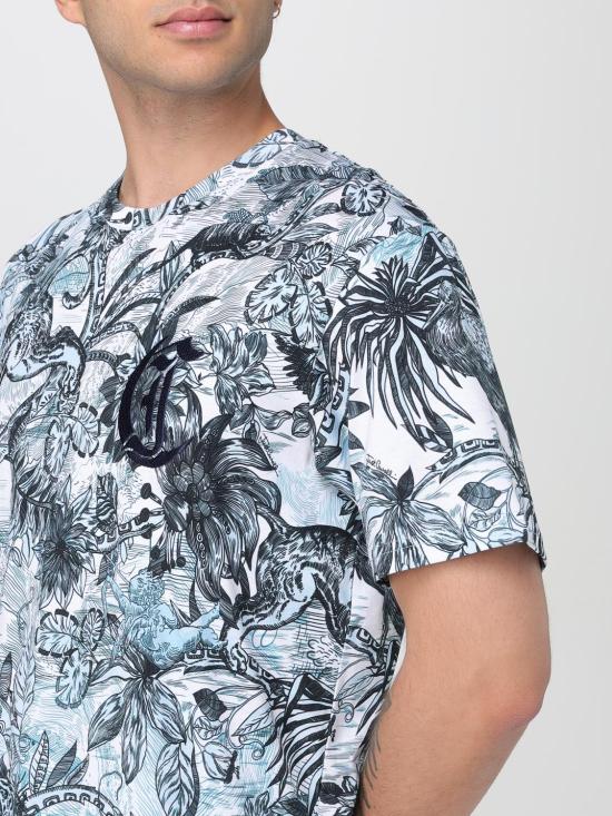  저스트까발리 반팔 티셔츠 78OAHE04CJ110 R32 Blue - JUST CAVALLI