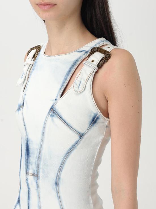 25SS 베르사체 미디 원피스 78HAO95RDW063 904 Blue - VERSACE