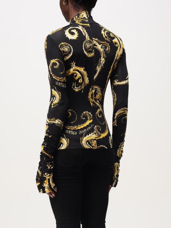 24FW 베르사체 긴팔 티셔츠 77HAH2A5JS358 G89 Black - VERSACE