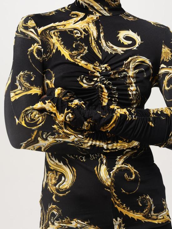 24FW 베르사체 긴팔 티셔츠 77HAH2A5JS358 G89 Black - VERSACE