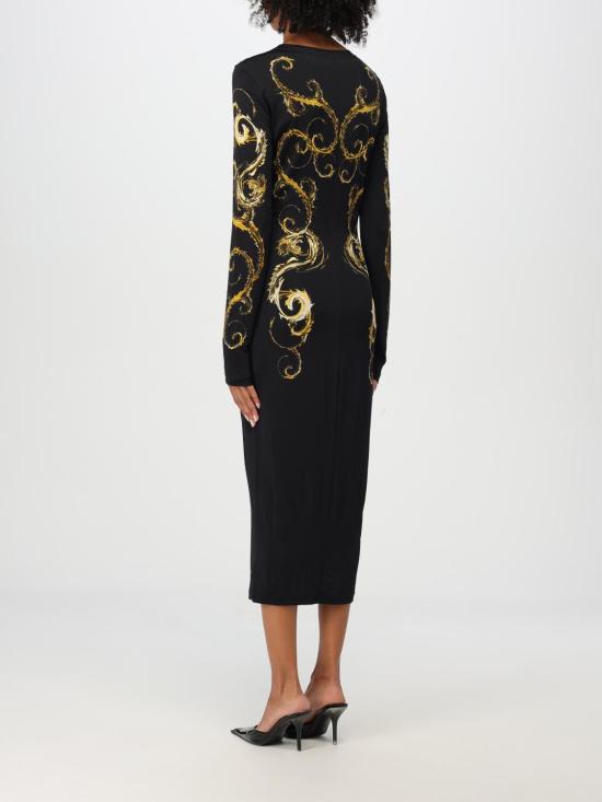 24FW 베르사체 미디 원피스 77HAO9P8JS419 G89 Black - VERSACE