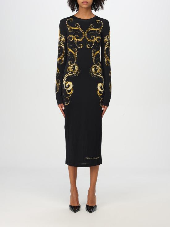 24FW 베르사체 미디 원피스 77HAO9P8JS419 G89 Black