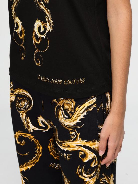 25FW 베르사체 반팔 티셔츠 77HAH6P3JS424 G89 Black - VERSACE