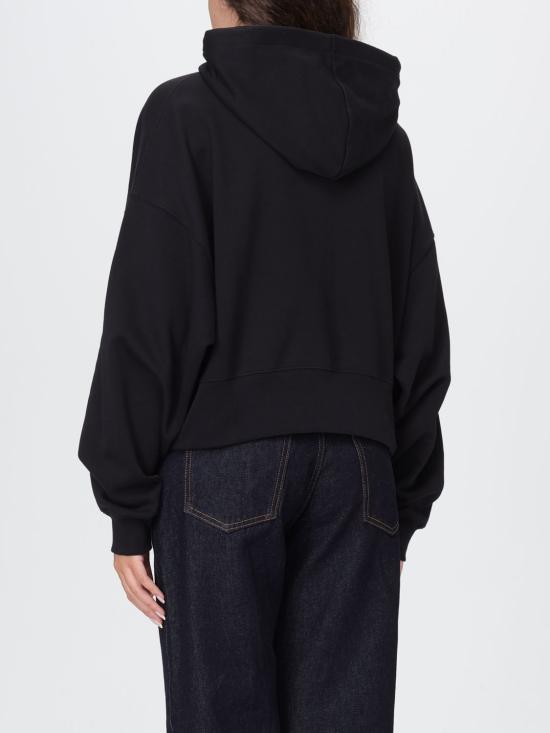 25FW 엠에스지엠 마이크로 로고 크롭 후드 티셔츠 2000MDM509300000 99 Black - MSGM