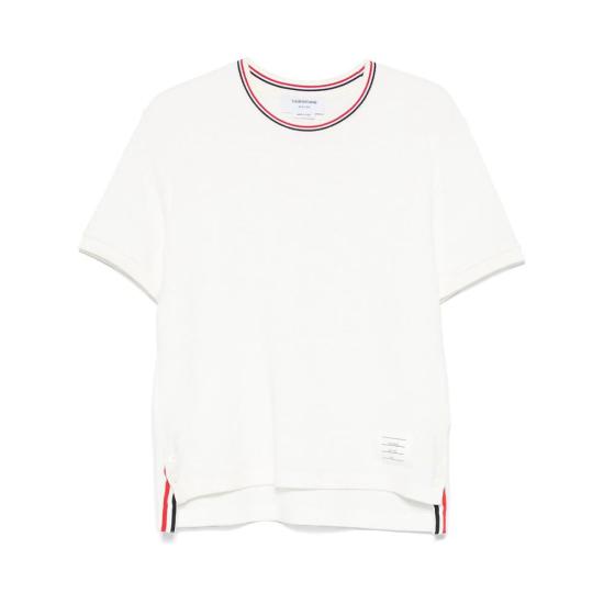 25FW 톰브라운 반팔 티셔츠 MJS287AJ0216113 NATURAL WHITE DOM