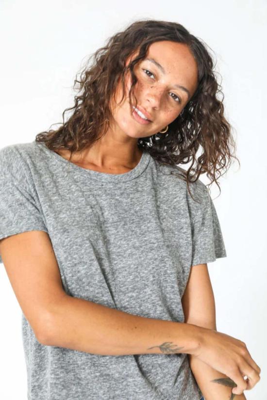  퍼펙트 화이트 티 반팔 티셔츠 셔츠 할리 박시 크루 탑 헤더 그레이 - PERFECT WHITE TEE