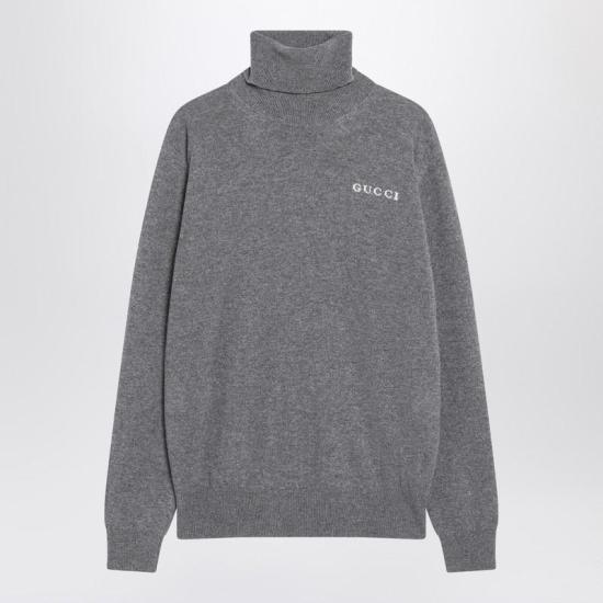 25FW 구찌 인타아르시아 캐시미어 터틀넥  836476XKEX1 R GUC 1043 GREY