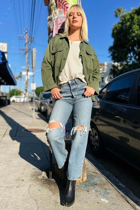  리바이스 데님 팬츠 리브케이지 스트레이트 앵클 진 퀸 마더 - LEVI'S