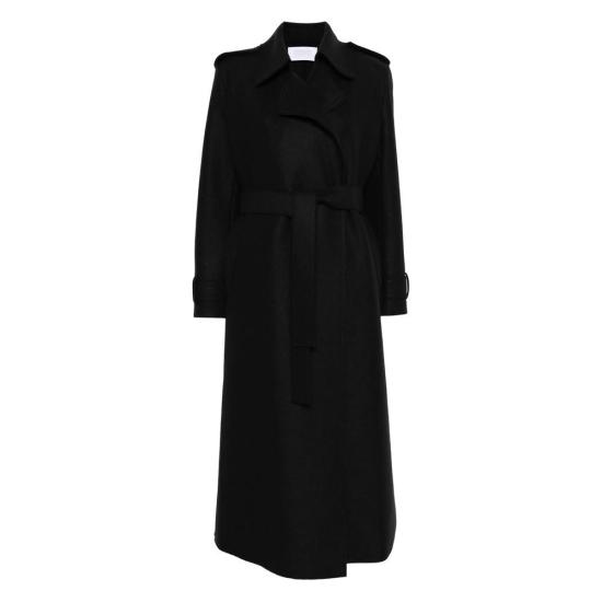 25FW 해리스와프런던 롱 더블 트렌치 코트 AA1343MLK 199 Black