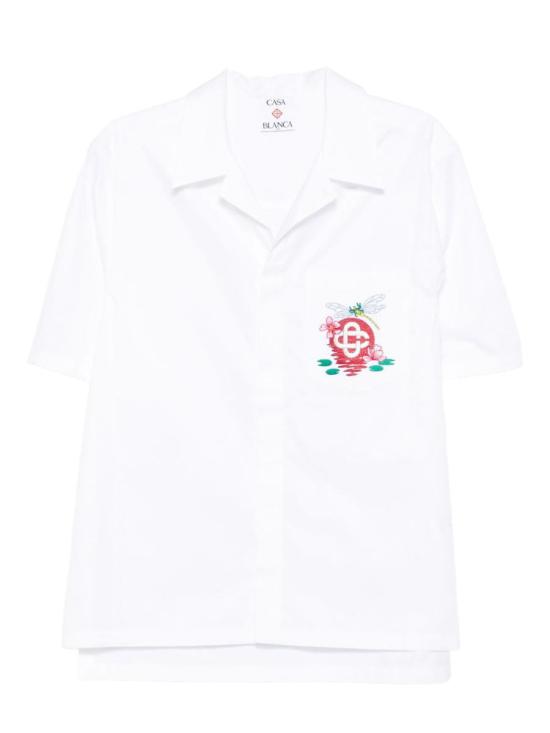 25FW 카사블랑카 반팔 셔츠 MAW25SH209 01 WHITE