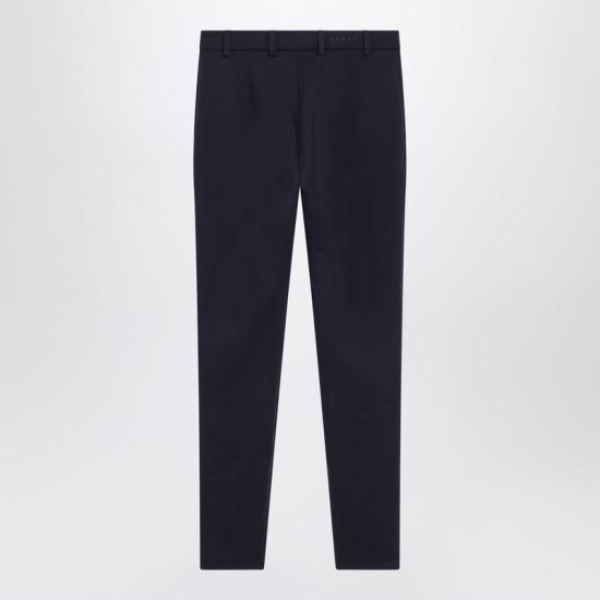 25FW 구찌 하이 웨이스트 앵클 랭스 슬림 핏 팬츠  836789ZAR2V R GUC 4824 BLUE - GUCCI