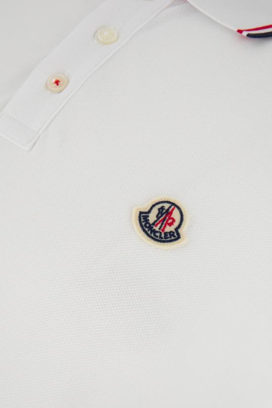 26SS 몽클레어 트리밍 코튼 피케 폴로 셔츠 8A7030084556 001 Bianco - MONCLER