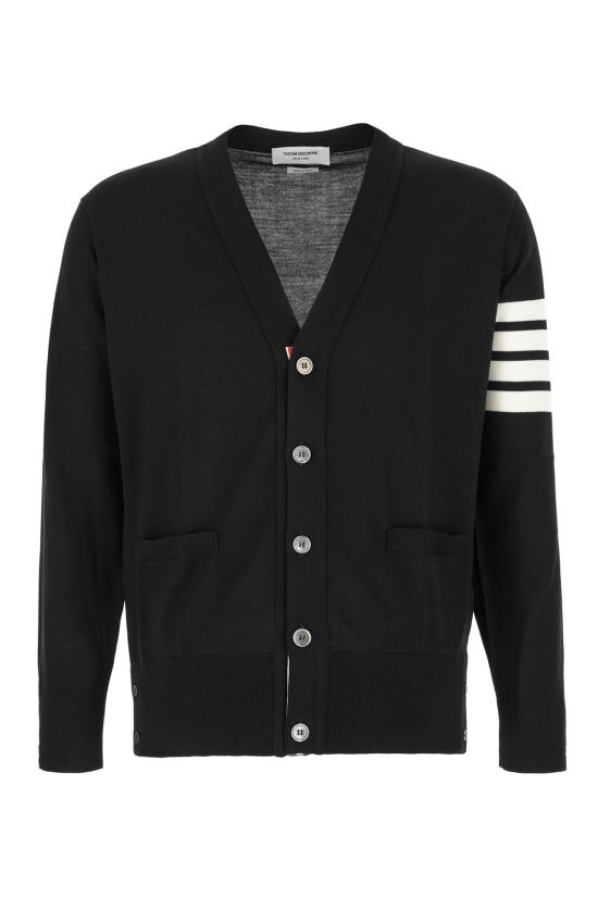 25FW 톰브라운 4바 서스테이너블 파인 메리노 울 클래식 가디건  MKC002AY1014 001 BLACK