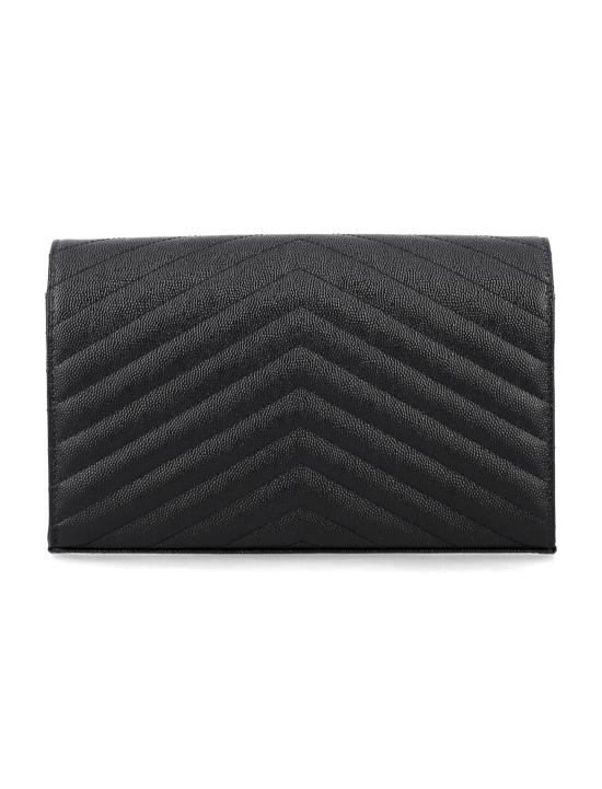 26FW 생로랑 레더 카산드라 체인 월렛 377828BOW01 1000 Nero - SAINT LAURENT