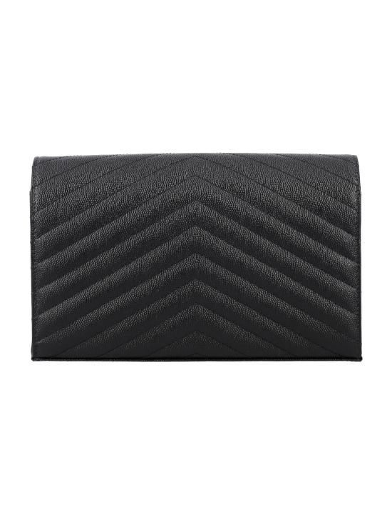 26FW 생로랑 레더 카산드라 체인 월렛 377828BOW01 1000 Nero - SAINT LAURENT
