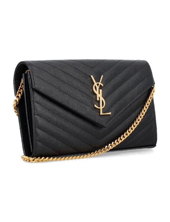 26FW 생로랑 레더 카산드라 체인 월렛 377828BOW01 1000 Nero - SAINT LAURENT