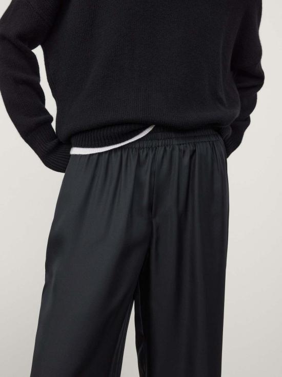  메이블앤모스 스트레이트 팬츠 리사 양 실크 트랙 팬츠 - MABEL AND MOSS