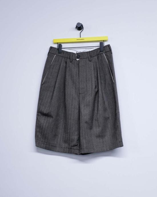  카미엘 포트젠스 숏팬츠 Camiel Fortgens 헤링본 울 슬림 수트 쇼츠 - CAMIEL FORTGENS