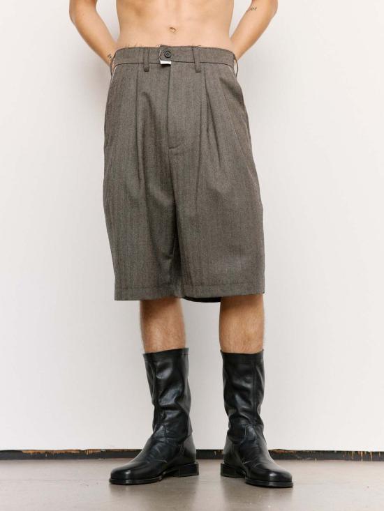  카미엘 포트젠스 숏팬츠 Camiel Fortgens 헤링본 울 슬림 수트 쇼츠 - CAMIEL FORTGENS