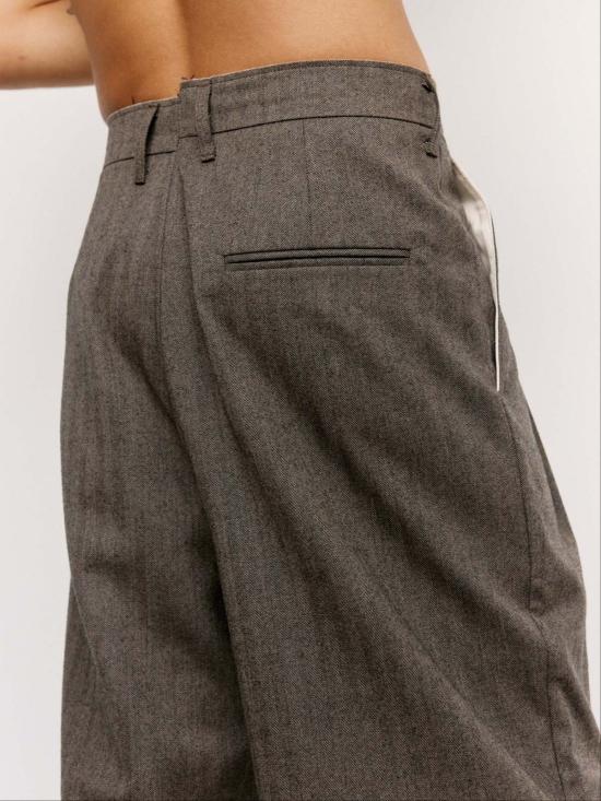  카미엘 포트젠스 숏팬츠 Camiel Fortgens 헤링본 울 슬림 수트 쇼츠 - CAMIEL FORTGENS