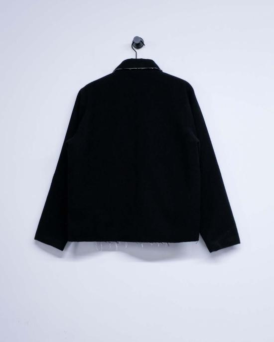  카미엘 포트젠스 자켓 카미엘 포겐스 블랙 멜튼 울 피티드 심플 재킷 - CAMIEL FORTGENS