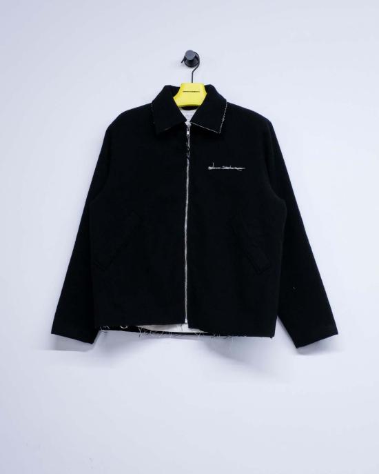  카미엘 포트젠스 자켓 카미엘 포겐스 블랙 멜튼 울 피티드 심플 재킷 - CAMIEL FORTGENS