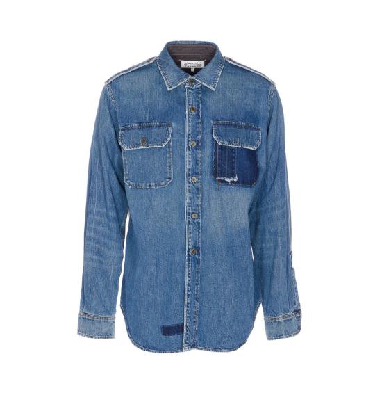 25FW 마르지엘라 긴팔 셔츠 S50DT0064M30034961 BLUE