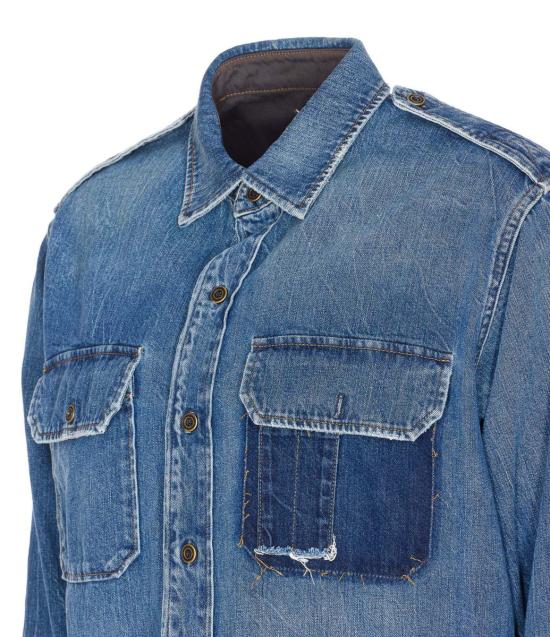 25FW 마르지엘라 긴팔 셔츠 S50DT0064M30034961 BLUE - MAISON MARGIELA