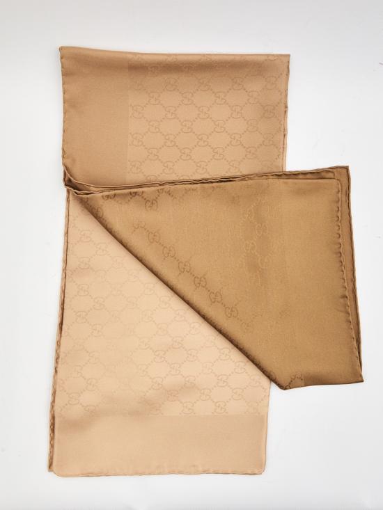25FW 구찌 자카드 실크 그라데이션 스퀘어 스카프 830320 BEIGE - GUCCI