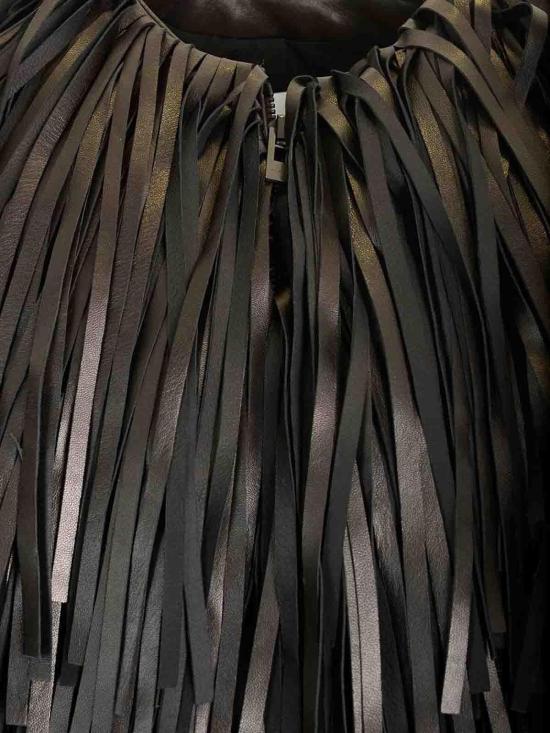 25SS 알라이아 가죽 자켓 AA9V1074C228A995 Black - ALAIA