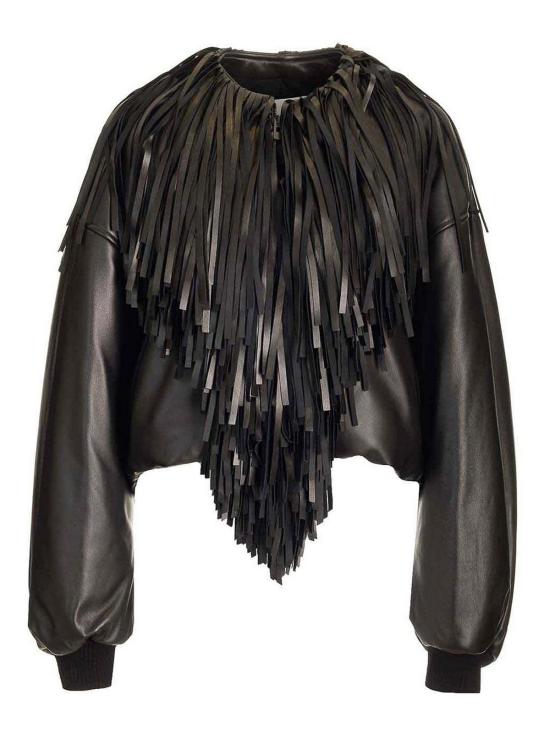 25SS 알라이아 가죽 자켓 AA9V1074C228A995 Black