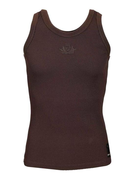  펜디 민소매 티셔츠 FY1278AU9KF1NIC Brown